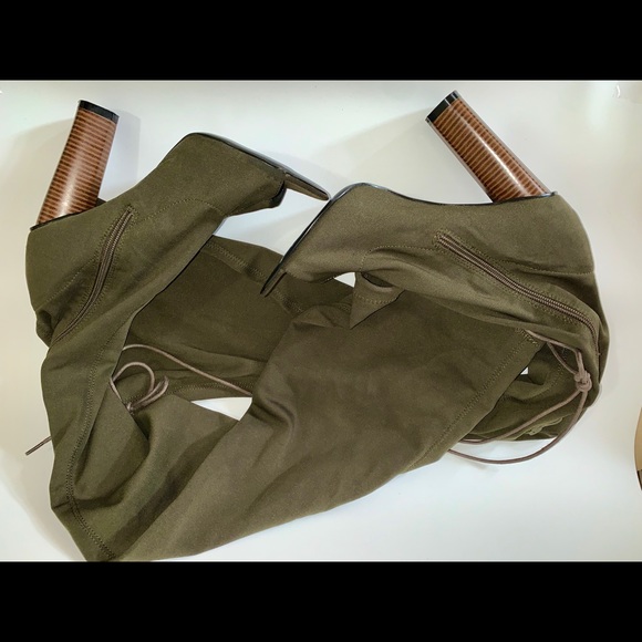 Olive over the knee boot - Picture 2 of 2